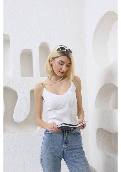 Zincirli Triko Atlet Crop