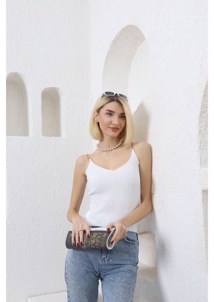 Zincirli Triko Atlet Crop