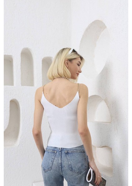 Zincirli Triko Atlet Crop