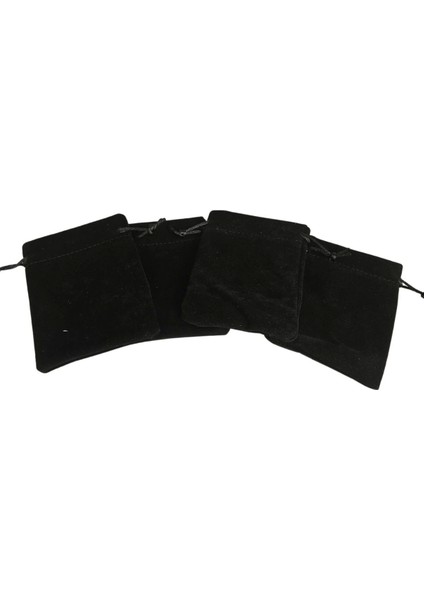 Süet & Kadife Duble Kese Siyah 10 Adet 9X12 cm Takı, Altın Kesesi (Ipli & Büzgülü) modelleri