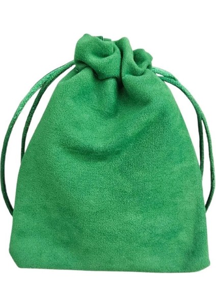 Süet & Kadife Duble Kese Yeşil 25 Adet 9X12 cm Takı, Altın Kesesi (Ipli & Büzgülü) fırsatları