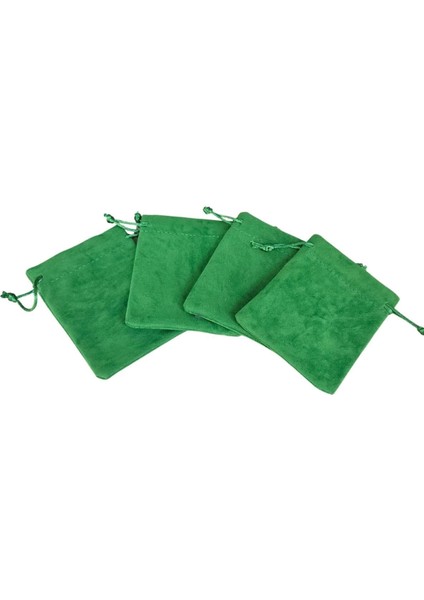 Süet & Kadife Duble Kese Yeşil 25 Adet 9X12 cm Takı, Altın Kesesi (Ipli & Büzgülü) indirimleri