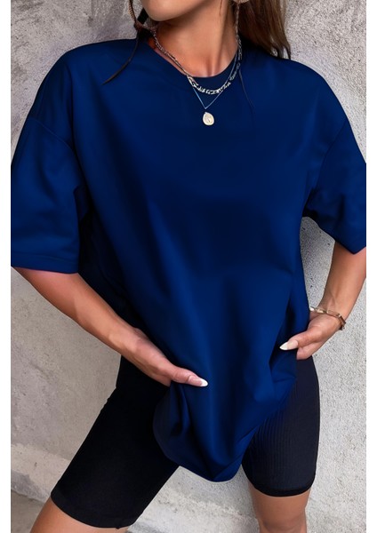 Kadın Nefes Alan Penye Bol Kesim T-Shirt