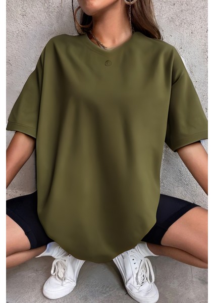 Kadın Nefes Alan Penye Bol Kesim T-Shirt