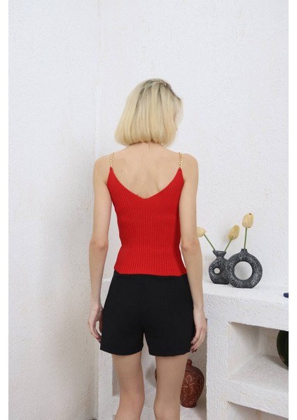 Zincirli Triko Atlet Crop