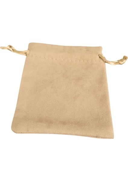 Süet & Kadife Duble Kese Krem 10 Adet 9X12 cm Takı, Altın Kesesi (Ipli & Büzgülü) fiyatları