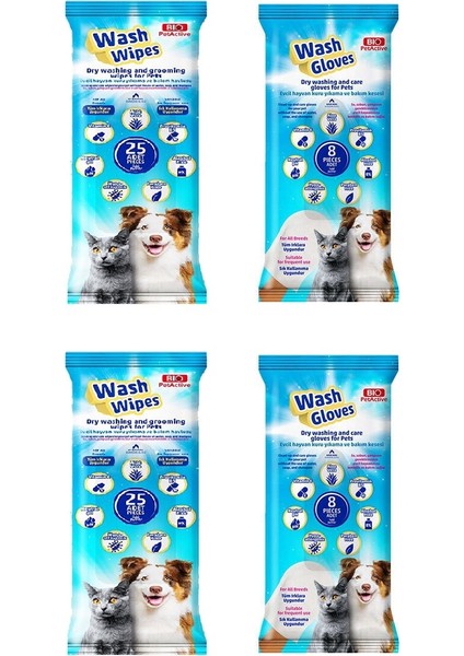 Wash Gloves + Wash Wipes Karma 4 Lü Paket