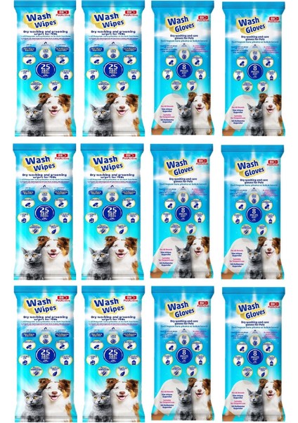 Wash Gloves + Wash Wipes Karma 12 Li Paket