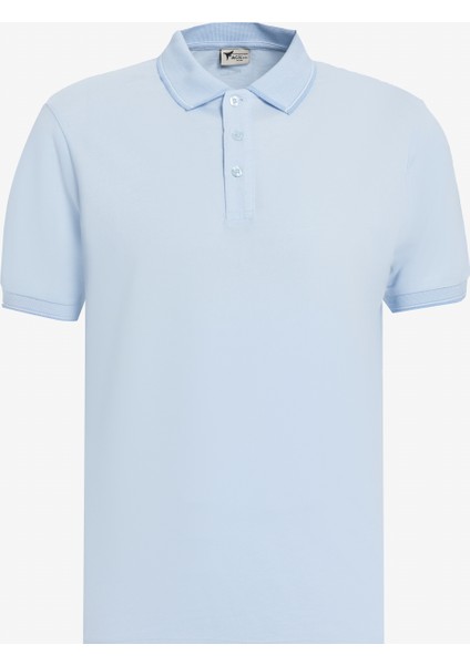 Erkek Beyaz-Lacivert-Açık Mavi 3'lü Çekmeyen Pamuklu Slim Fit Dar Kesim Kıvrılmaz Polo Yaka Tişört