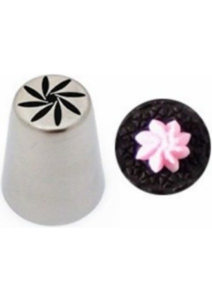 Paslanmaz Çelik Krema Sıkma Torbası Ucu (Şanti Torbası Ucu, Çiçek Duy) 1 Adet + 4 Adet Şanti Torbası