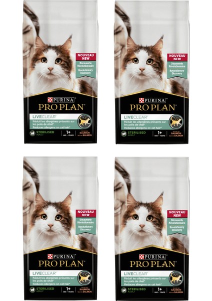 Proplan Liveclear Sterilised Somonlu Kısırlaştırılmış Kedi Maması 1,4 kg x 4 Adet