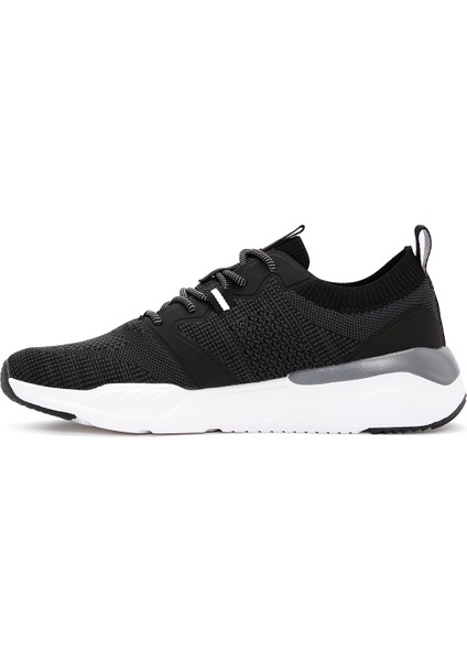 Zero Erkek Siyah Bağcıklı Kalın Tabanlı Kumaş Sneaker 24SFD69536F