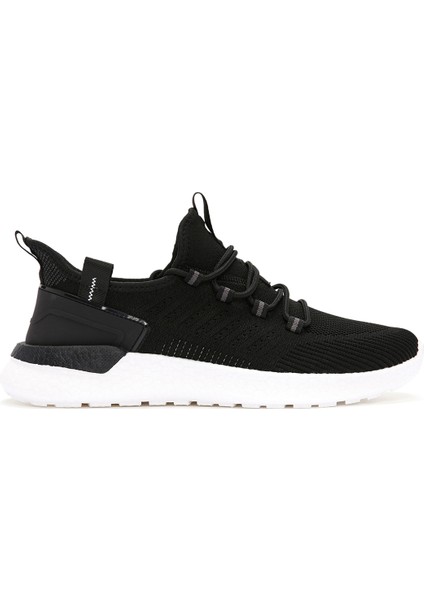 Erkek Siyah Bağcıklı Kalın Tabanlı Kumaş Sneaker