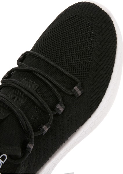 Erkek Siyah Bağcıklı Kalın Tabanlı Kumaş Sneaker