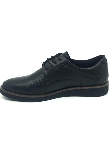 455 Royal Siyah Karamel Deri Casual Erkek Ayakkabı