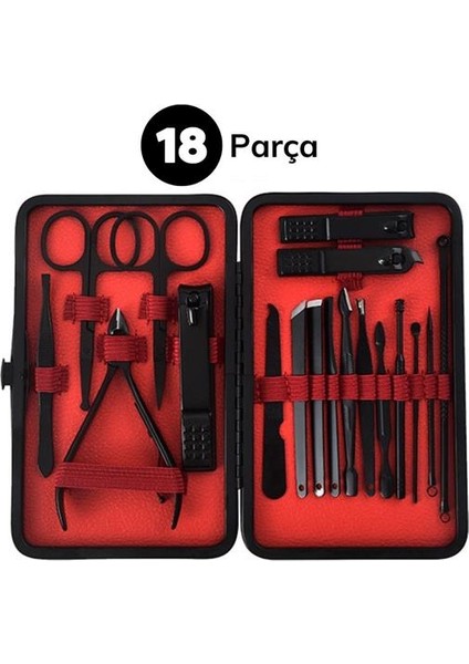 18 Parça Çanta Tipi Manikür Pedikür Tırnak Bakım Seti modelleri