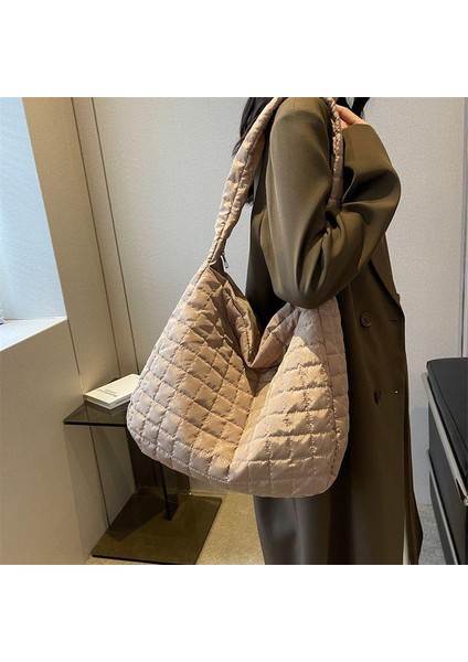 Bulut Pileli Büyük Çanta Kadınlar Için Büyük Kapasiteli Çanta Retro Crossbody Çanta (Yurt Dışından)