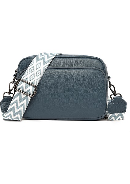 Büyük Kapasiteli Tek Omuz Crossbody Çanta Kadın Ilk Katman Inek Derisi Küçük Kare Çanta (Yurt Dışından)