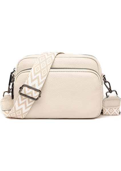 Büyük Kapasiteli Tek Omuz Crossbody Çanta Kadın Ilk Katman Inek Derisi Küçük Kare Çanta (Yurt Dışından)