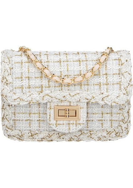 Xiaoxiangfeng Yün Zincir Omuz Crossbody Küçük Kare Çanta (Yurt Dışından)