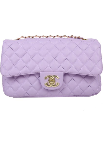 Kadın Çantası Basit ve Şık Eşkenar Dörtgen Tarzı Küçük Kokulu Omuz Crossbody Çanta Küçük Kare Çanta (Yurt Dışından)