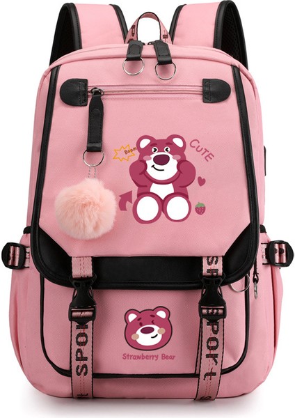 Strawberry Bear Ortaokul Öğrencileri ve Üniversite Öğrencileri Kampüs Okul Çantaları (Yurt Dışından)