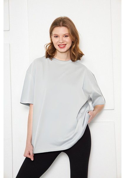 Kadın Oversized Kısa Kollu Penye T-Shirt fiyatları