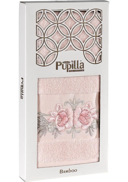 Pupilla Collection Eva Penye Nakışlı 50*90 Tek El Havlusu (Kutulu) Tomurcuk Desen -Pembe