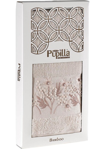 Luiza Penye El Işi Nakışlı 50*90 Tekli Yüz Havlusu(Kutulu) Yıldız Desen - Bej fiyatları