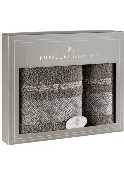 Pupilla Collection Ares  Pamuk 2'li Banyo Havlu Seti (50*90+70*140) - Kahve