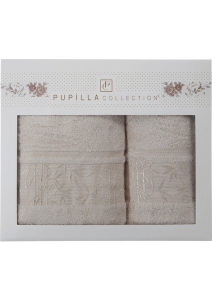 Single Bambu 2'li Banyo Havlu Seti (50*90+70*140) - Krem