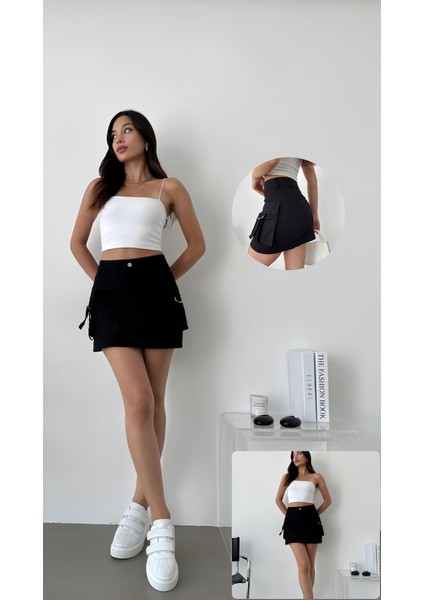 Kadın Kargo Cepli Mini Etek fiyatları