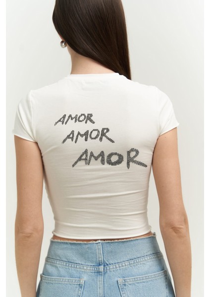 Collection El Amor Beyaz Penye Crop