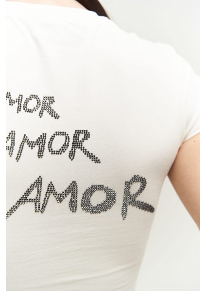 Collection El Amor Beyaz Penye Crop