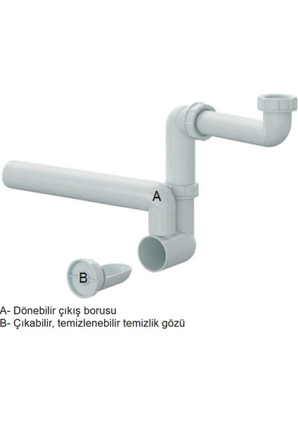 Yer Kazandıran Lavabo Sifonu 137 - Taşma Deliksiz,Lavabo Dolabında ve Çekmecesinde,Lavabo Altında Duvara Bitişik Montajlı Koku Önleyici S Sistemi,Kolay Temizlenir Giderli, Ayarlanabilir Borulu