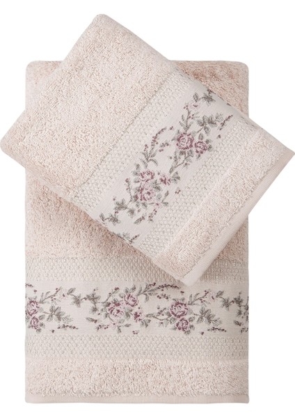 Rönesans Bambu 2'li Banyo Havlu Seti (50*90+70*140) - Açık Pembe