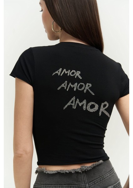 Collection El Amor Siyah Penye Crop