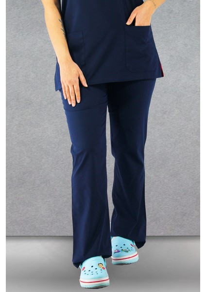 - Likralı V-Yaka Kadın Takım Üniforma - Lacivert indirimleri