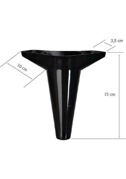 4 Adet Wetra Lükens Ayak Dolap Mobilya Koltuk Ayağı 15 cm Siyah fiyatları