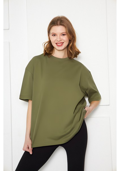 Kadın Oversized Kısa Kollu Penye T-Shirt fiyatları
