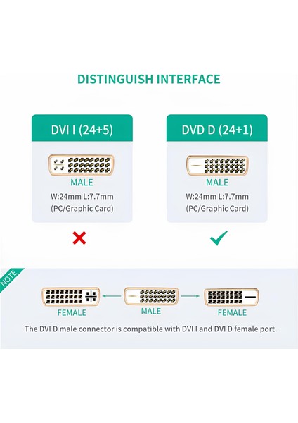 DVI 24+1 To HDMI Dönüştürücü Görüntü Aktarma Kablosu