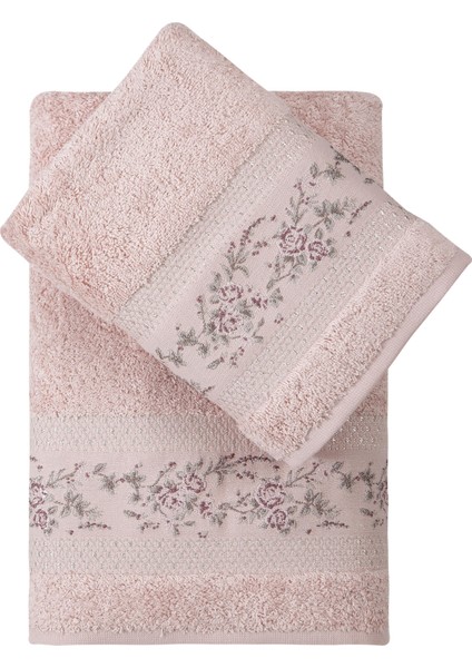 Rönesans Bambu 2'li Banyo Havlu Seti (50*90+70*140) - Pudra