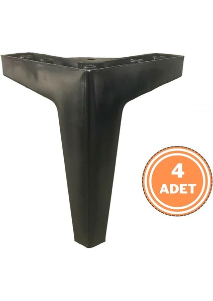4 Adet Kartal Lükens Ayak Mobilya Koltuk Çekyat Ayağı 15 cm Siyah