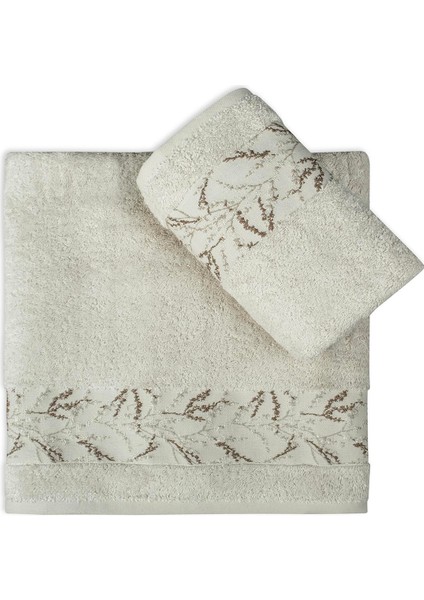 Milena Bambu 2'li Banyo Havlu Seti (50*90+70*140) -Bej fiyatları