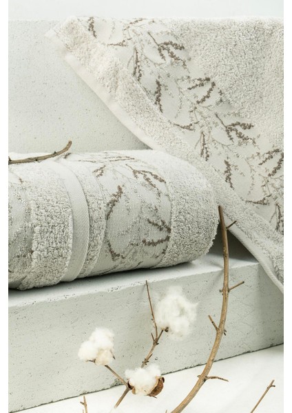 Milena Bambu 2'li Banyo Havlu Seti (50*90+70*140) -Bej modelleri