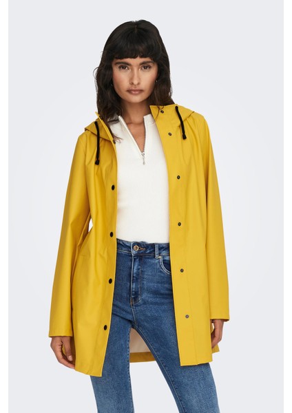 Onlnewellen Loose Fit Kapüşonlu Yağmurluk Kadın Yağmurluk 15304784