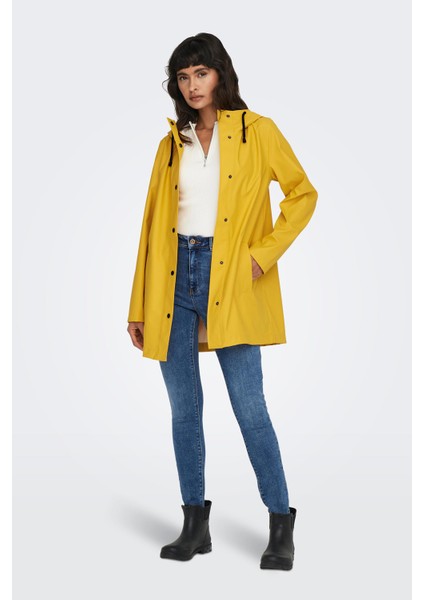 Onlnewellen Loose Fit Kapüşonlu Yağmurluk Kadın Yağmurluk 15304784