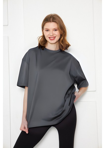 Kadın Oversized Kısa Kollu Penye T-Shirt fiyatları