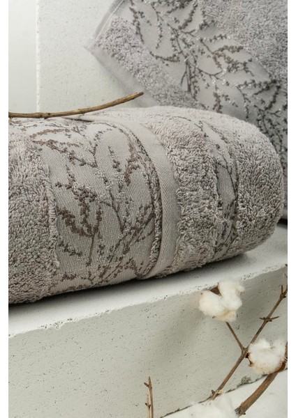 Milena Bambu 2'li Banyo Havlu Seti (50*90+70*140) - Gri modelleri