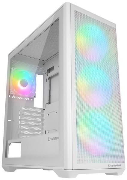 VORTEX V3 Beyaz Mesh Temperli Cam 4*RGB Fan + Hub E-ATX Gaming Oyuncu Kasası